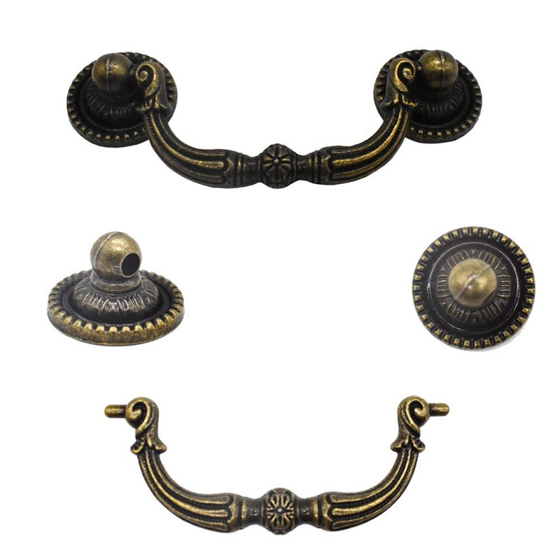 Renashed 3" Vintage Cabinet Dresser Drawer Knobs Pulls Handles Antique Style Zinc Alloy 2 Pack (3 inch) - Image 4